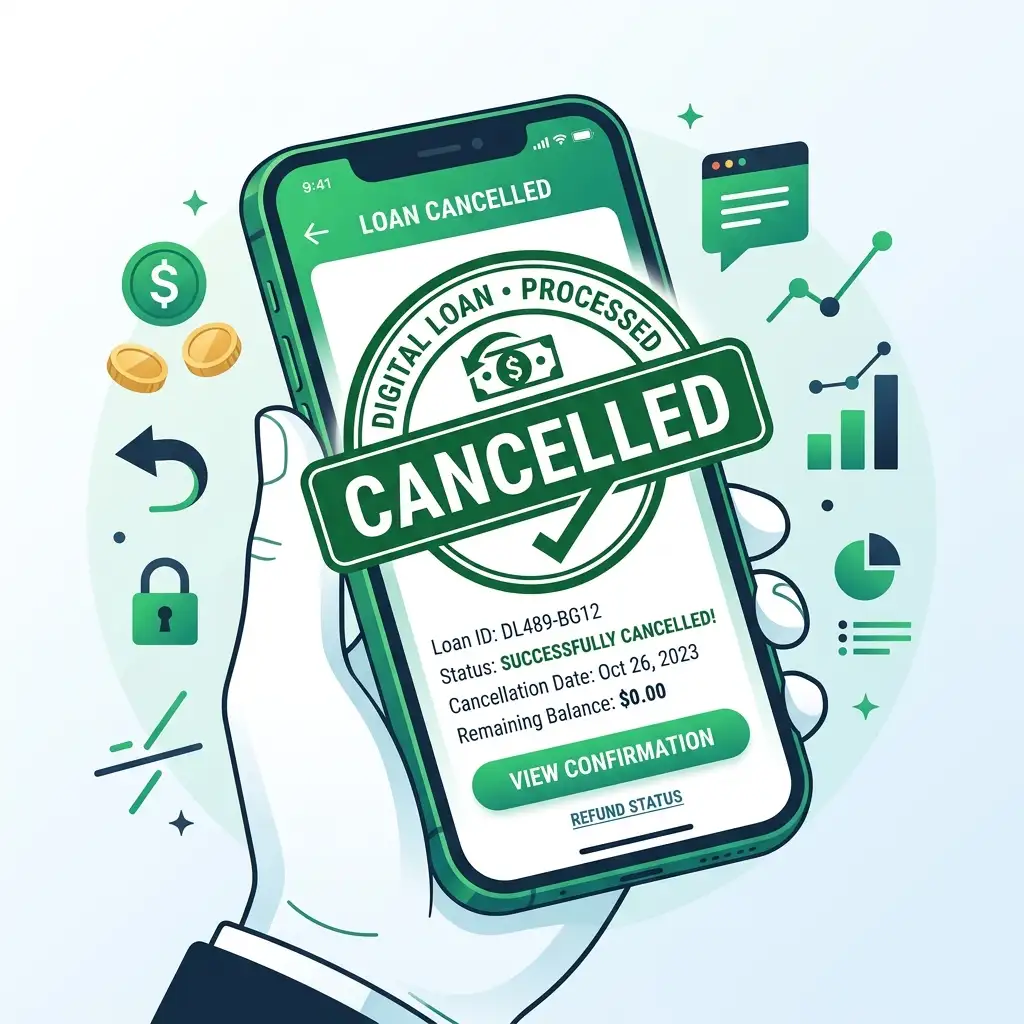 Digital Loan Cancellation Process on Smartphone